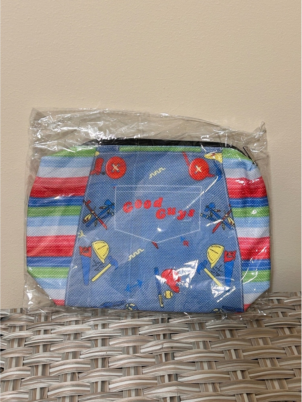 Good Guys Makeup Bag with Colorful Stripes